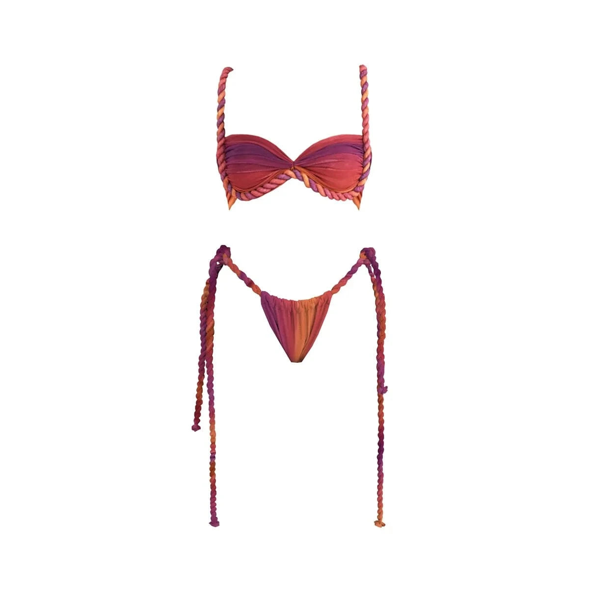 New 3Pcs Crochet Bikini Women Swimsuit Sexy Swimwear Halter Biquini Push Up Swim Suit Strappy Bodysuit Female Bathsuit Beachwear - A-1 Thread Vault