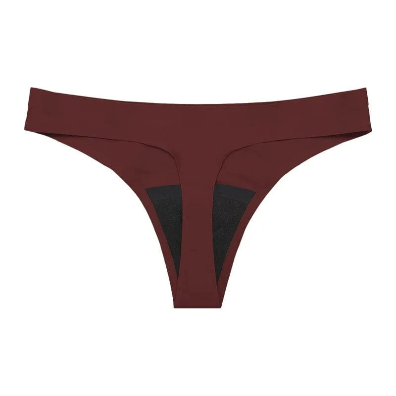 New Design Seamless Low Waist Leak Proof 4 Layer Menstrual Panties Washable Light Flow Period Panties For Women Thong - A-1 Thread Vault