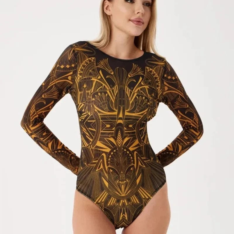 New High Waist Sexy Swimsuit Women Summer Bathing Suit Bikini Set Long Sleeve Swimwear Women Beach Swimming Suit For Female - A-1 Thread Vault