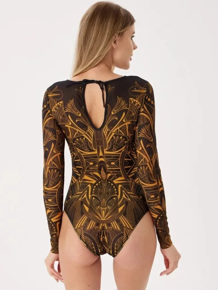 New High Waist Sexy Swimsuit Women Summer Bathing Suit Bikini Set Long Sleeve Swimwear Women Beach Swimming Suit For Female - A-1 Thread Vault