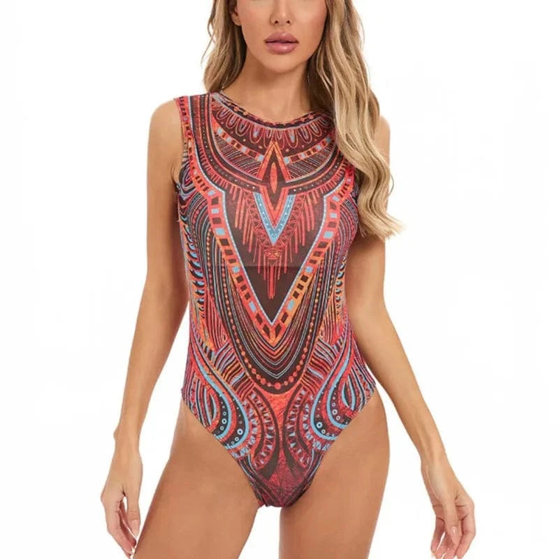 New High Waist Sexy Swimsuit Women Summer Bathing Suit Bikini Set Sleeveless Swimwear Women Beach Swimming Suit For Female - A-1 Thread Vault