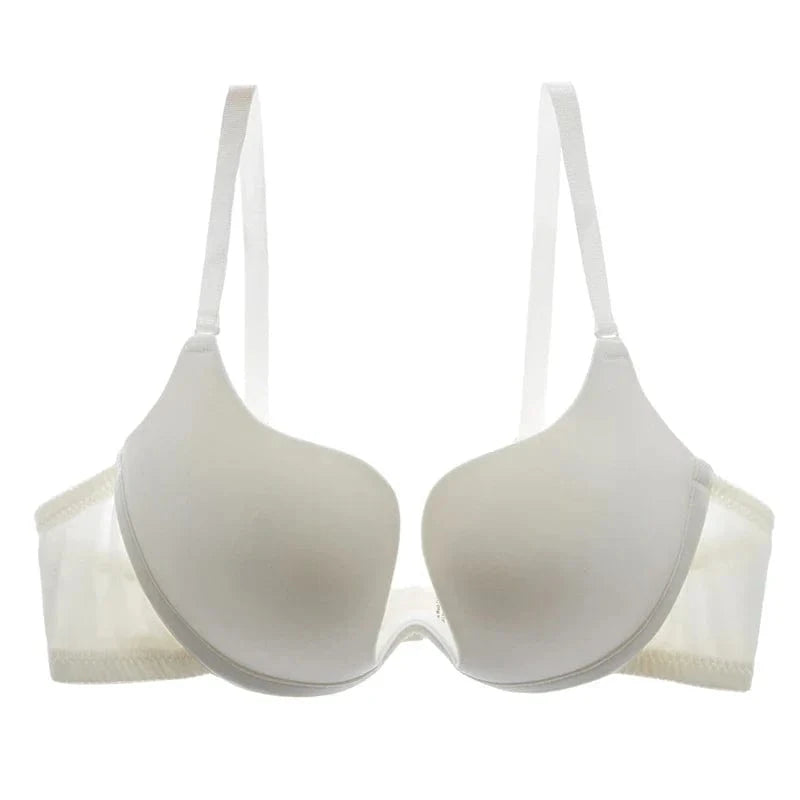 New Hot Sexy Bra Push Up U Plunge Bra Of Underwear Women D Cup Seamless Half Cup Bra And Brief Dress Lingerie Halter Solid Black - A-1 Thread Vault