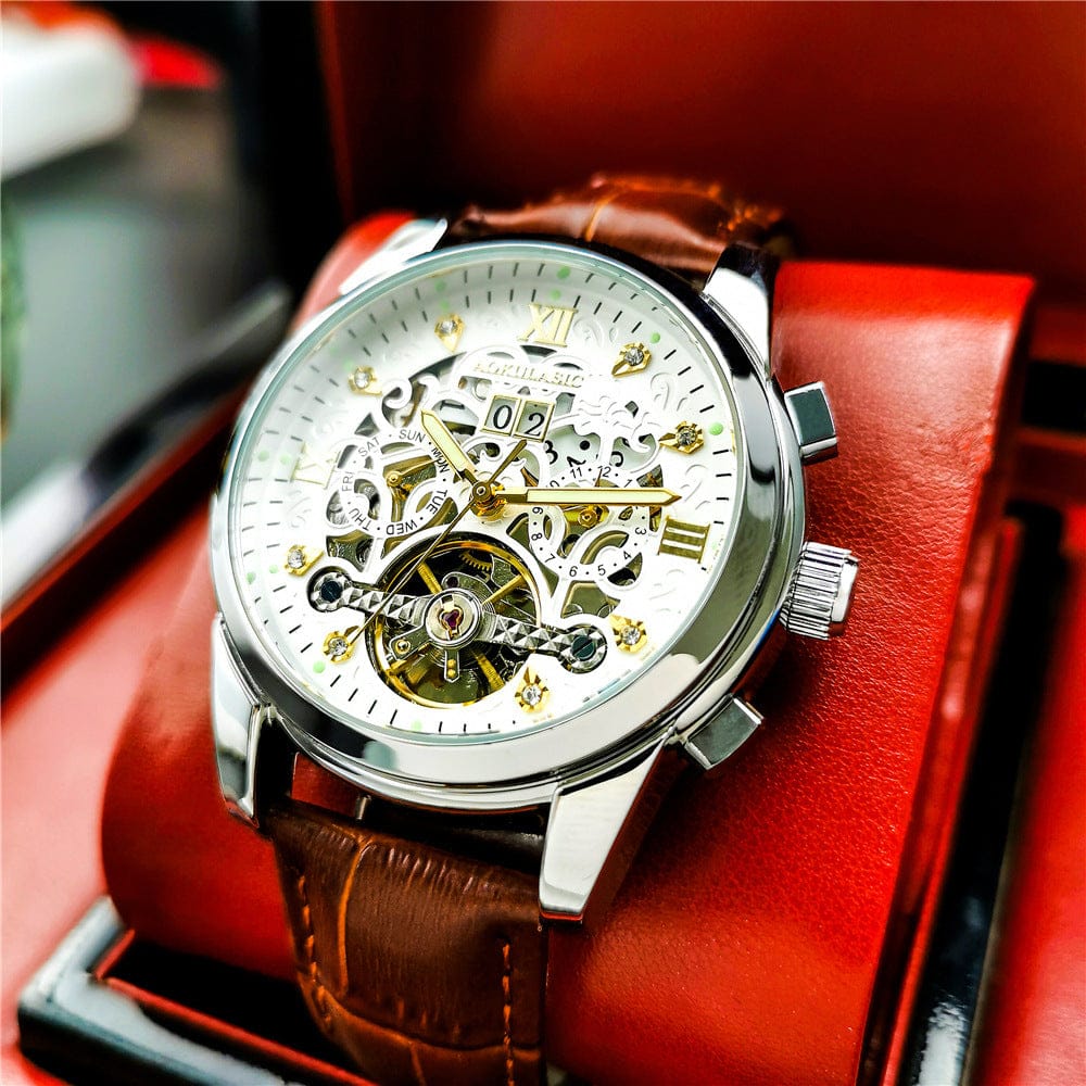 New Mens Large-rotor Skeleton Automatic Mechanical Watch - A-1 Thread Vault