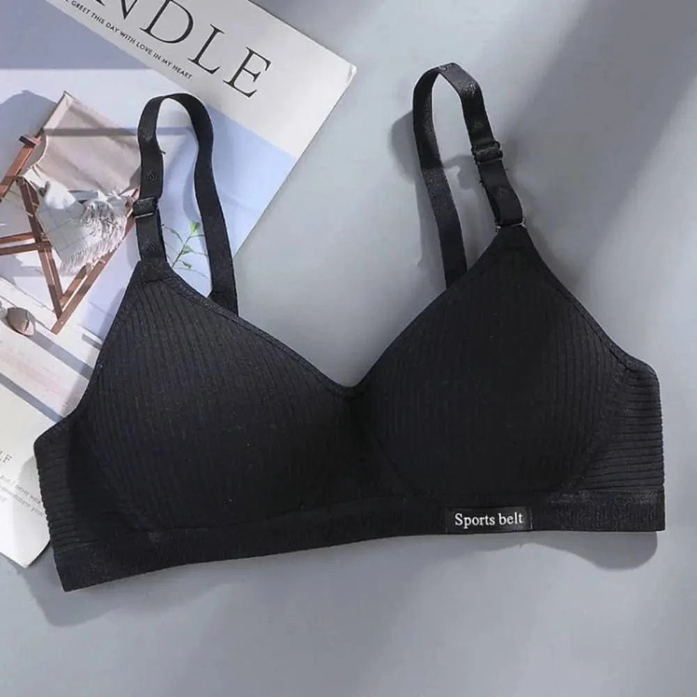New Simple Cotton Girl Bra Underwear Student Bra Teen Thin Section Without Steel Ring Comfortable Sleep Bra Sports Vest - A-1 Thread Vault