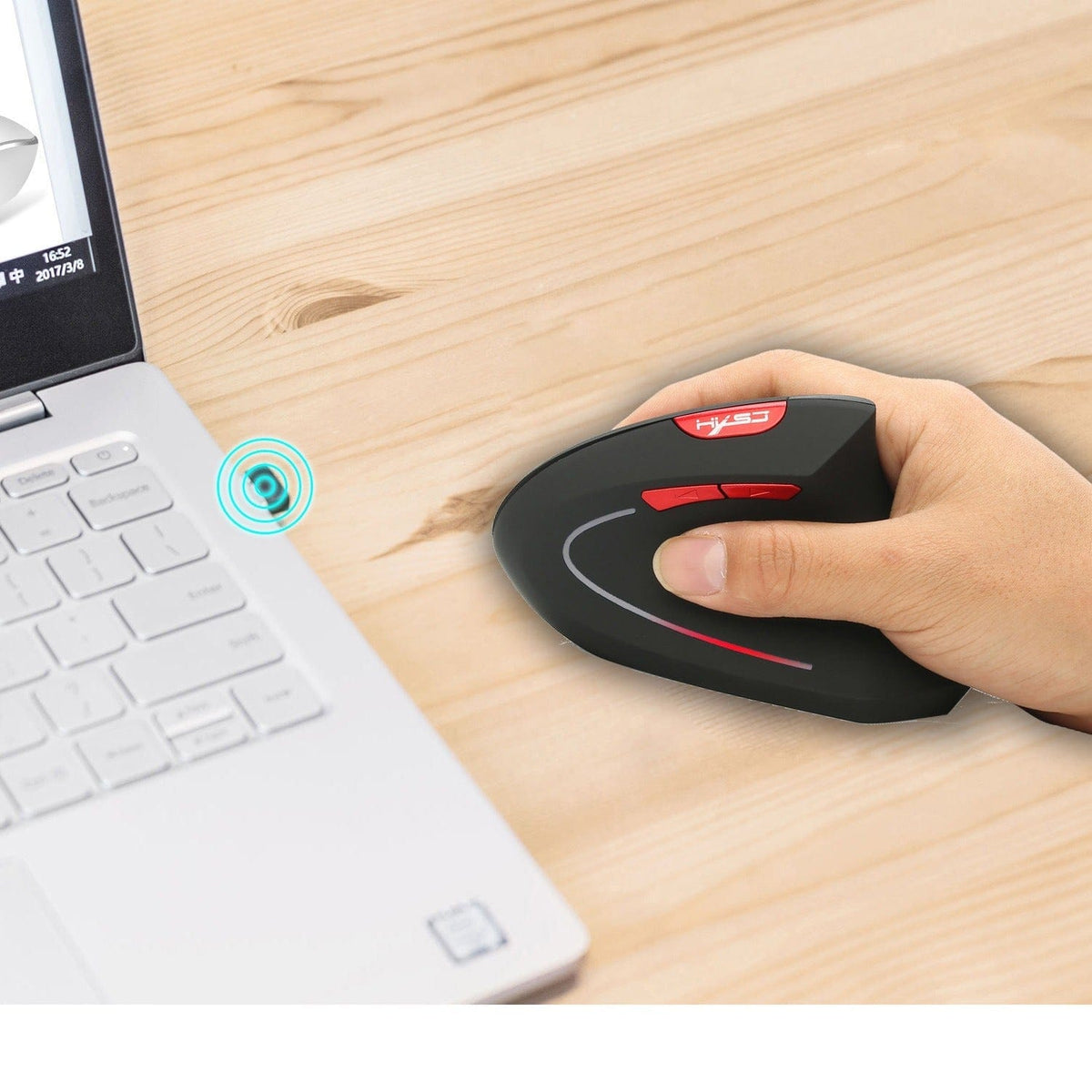 New Wireless Mouse 2.4G Vertical Health Mouse External Battery 6D Design Computer Office