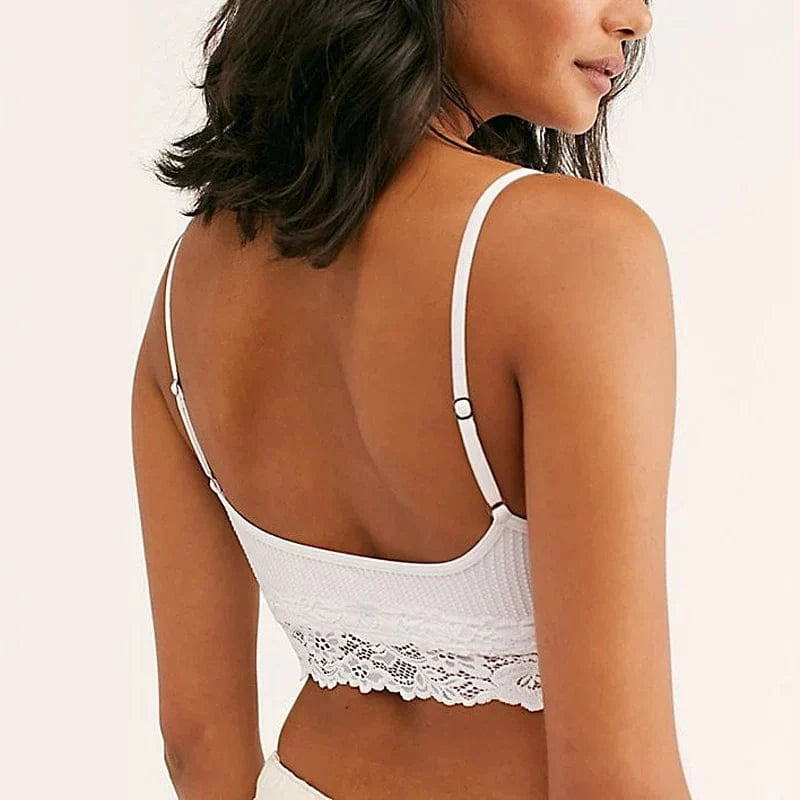 New Women Homewear Thin Bra Seamless Wire Free Ladies Lace Bralette Backless Cotton Sleep Women's Underwear Lace Lingerie - A-1 Thread Vault