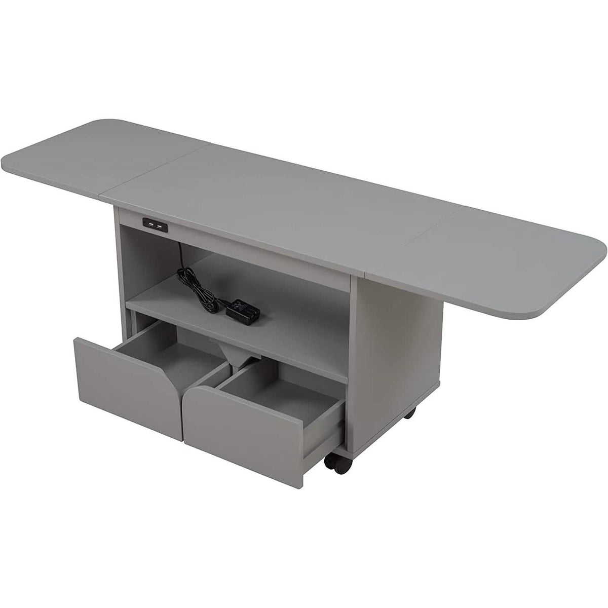 Nightstand with USB Port and Foldable Tabletop - A-1 Thread Vault