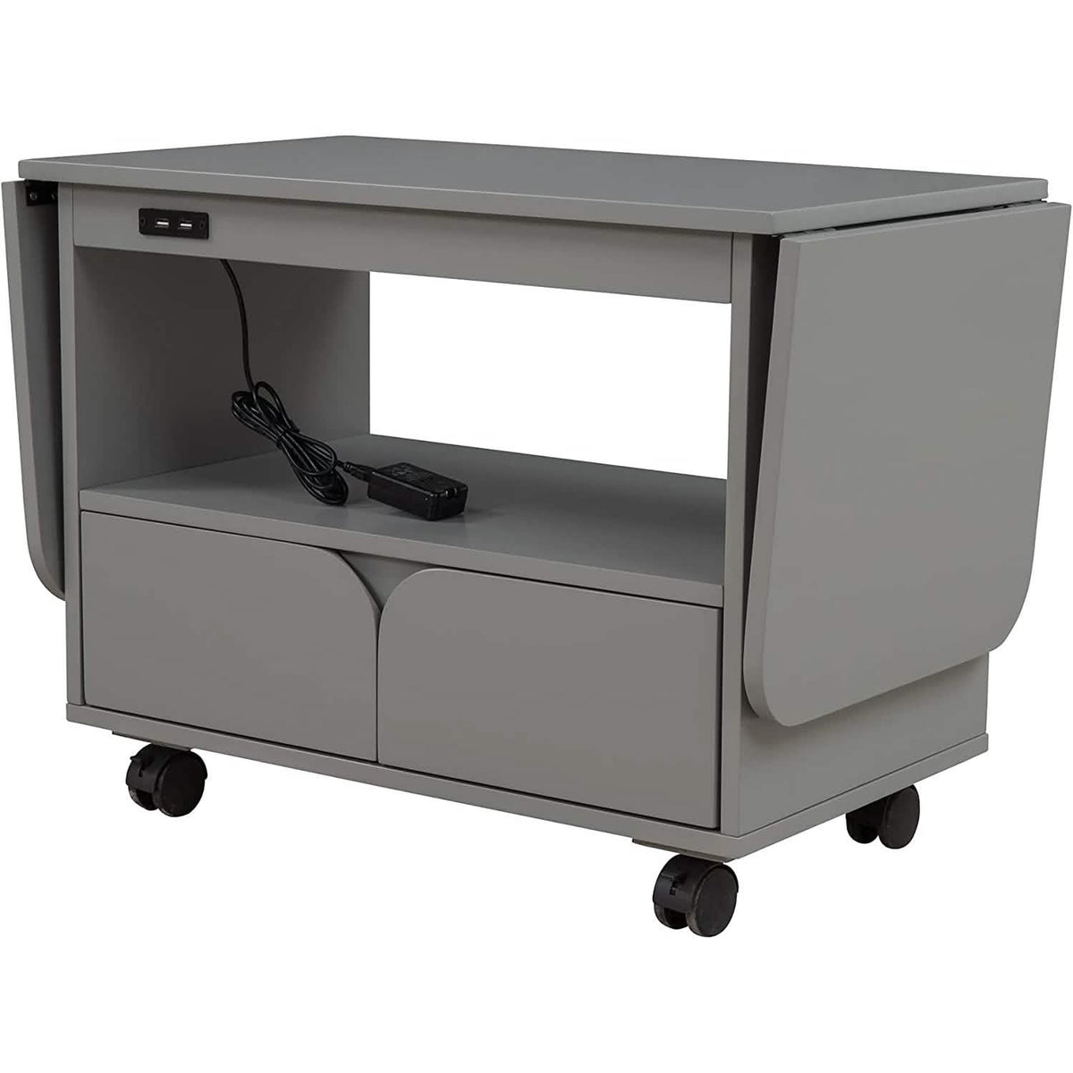 Nightstand with USB Port and Foldable Tabletop - A-1 Thread Vault