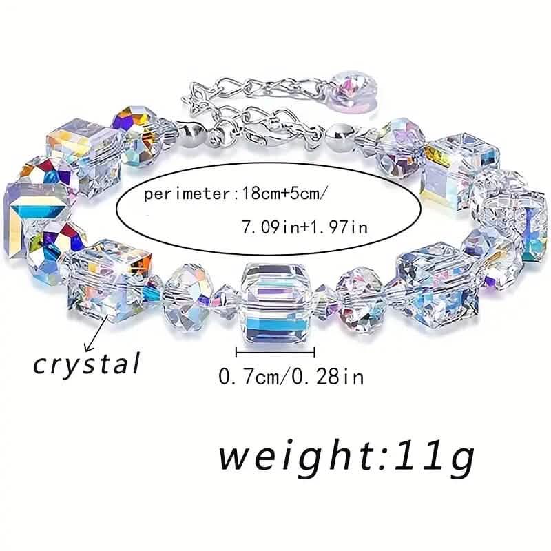 Northern Lights Artificial Crystal Bracelet 7"+ 2" Extension Chain - A-1 Thread Vault