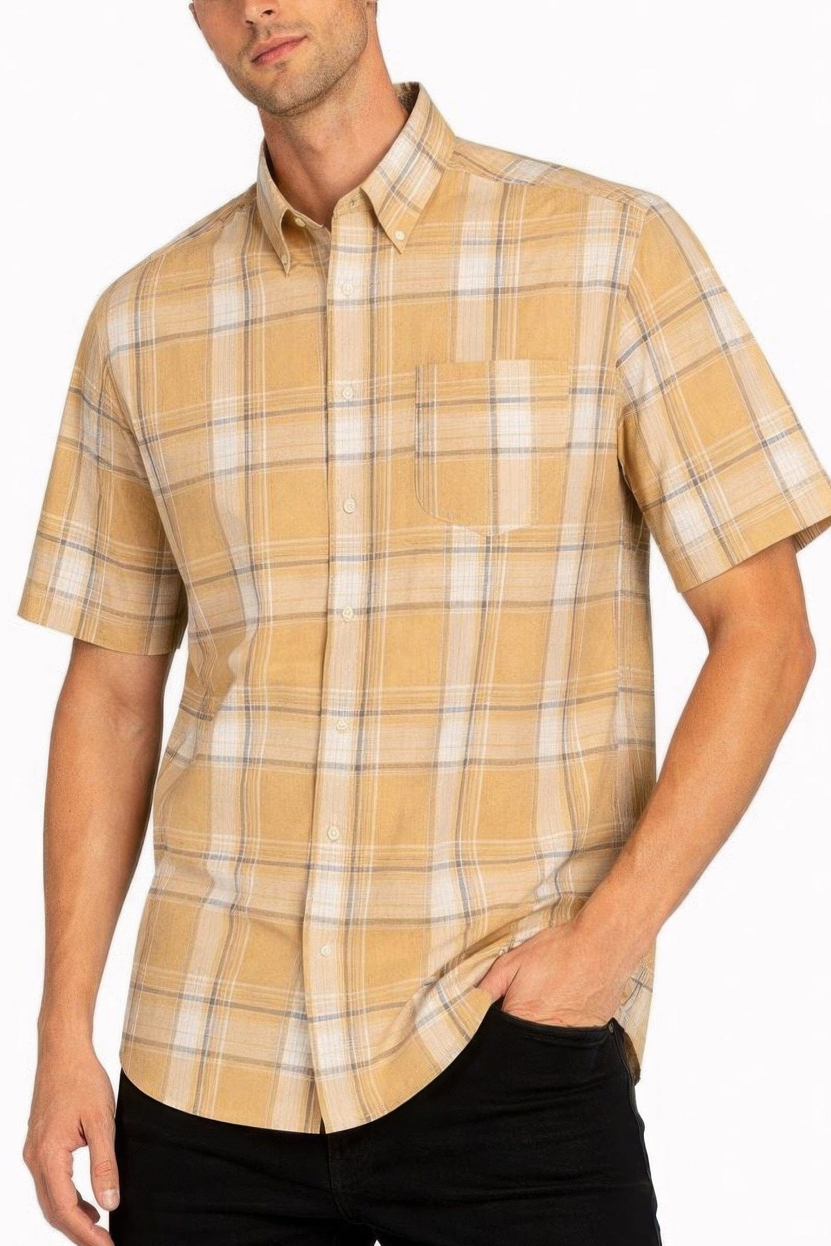 Oldschool Checkered Button Down Short Sleeve Shirt - A-1 Thread Vault