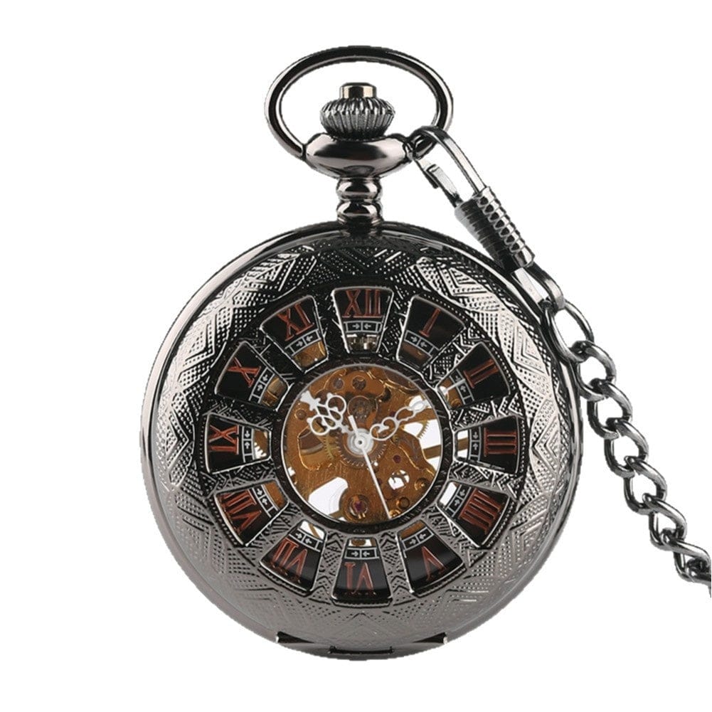 Openwork Carved Floral Roman-Style Pocket Watch - A-1 Thread Vault