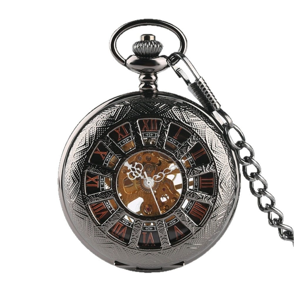 Openwork Carved Floral Roman-Style Pocket Watch - A-1 Thread Vault