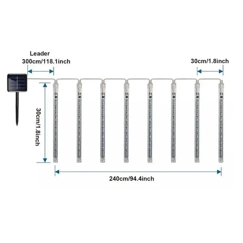Outdoor Solar Meteor Christmas String Lights - A-1 Thread Vault