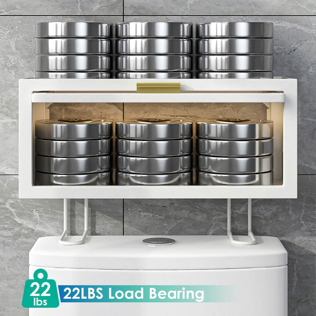Over the Toilet Storage Cabinet with Dust-Proof Transparent Magnetic Door Side Opening - A-1 Thread Vault
