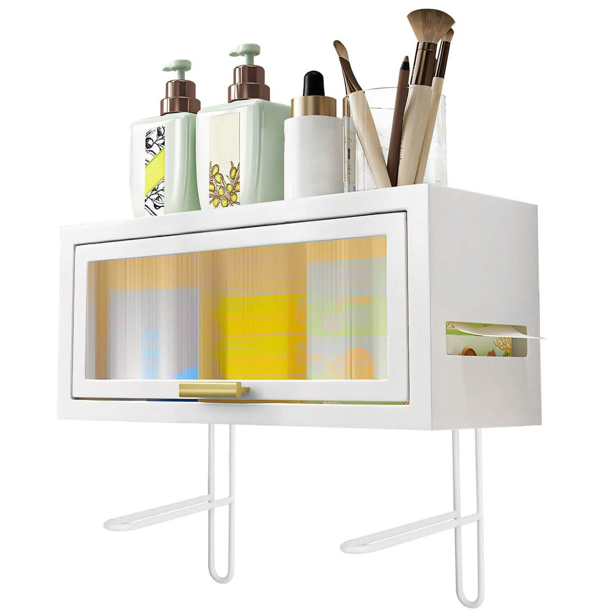 Over the Toilet Storage Cabinet with Dust-Proof Transparent Magnetic Door Side Opening - A-1 Thread Vault