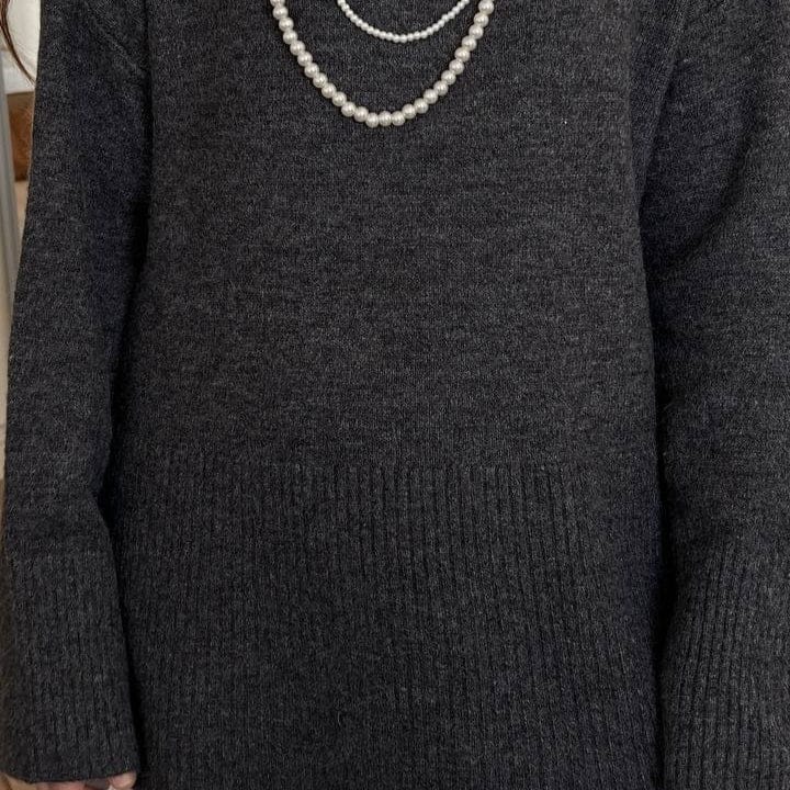 Oversized Turtleneck Sweater with Side Slits(MS251) - A-1 Thread Vault