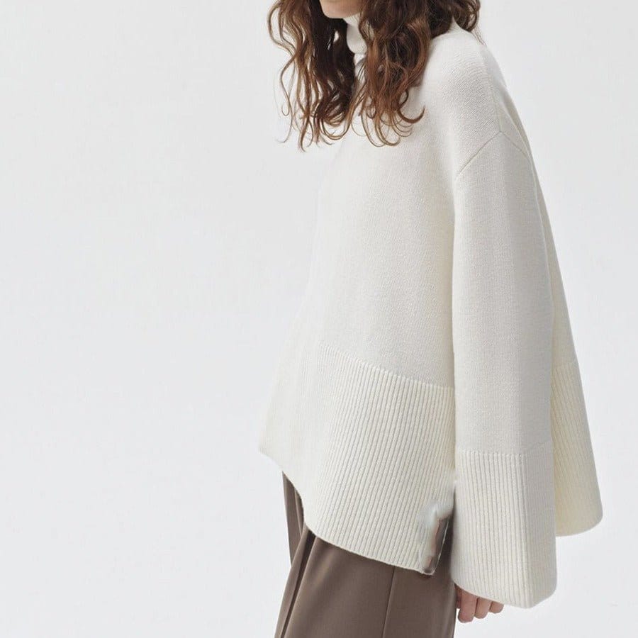 Oversized Turtleneck Sweater with Side Slits(MS251) - A-1 Thread Vault