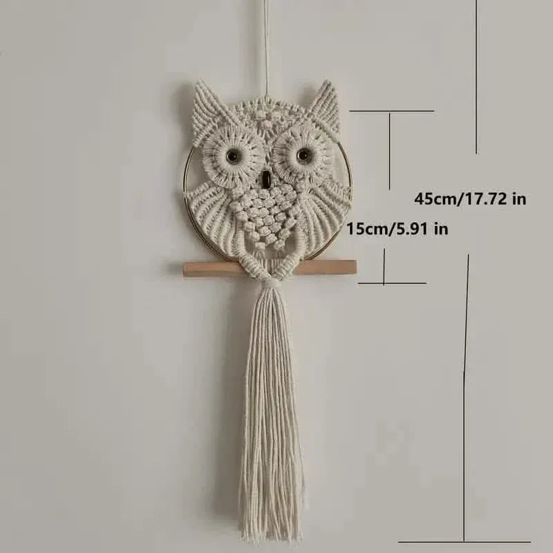 Owl Macrame Home Tapestry Boho Tapestry Wall Hanging - A-1 Thread Vault