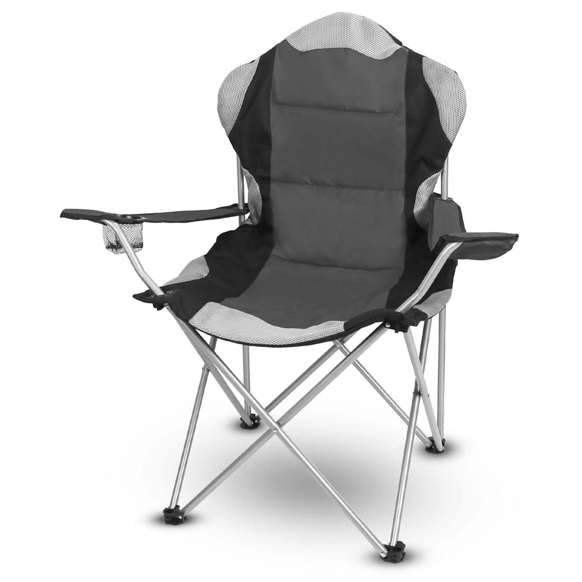 Padded Seat Arm Back Foldable Camping Chair Heavy Duty Steel Lawn - A-1 Thread Vault