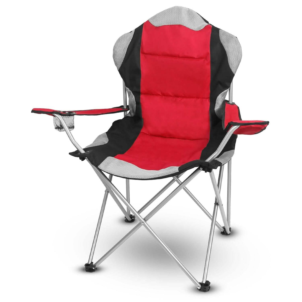 Padded Seat Arm Back Foldable Camping Chair Heavy Duty Steel Lawn - A-1 Thread Vault