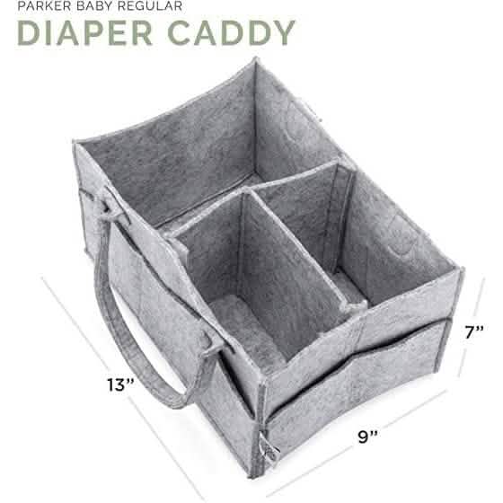 Parker Baby Diaper Caddy - Nursery Storage Bin and Car Organizer for Diapers and Baby Wipes - A-1 Thread Vault