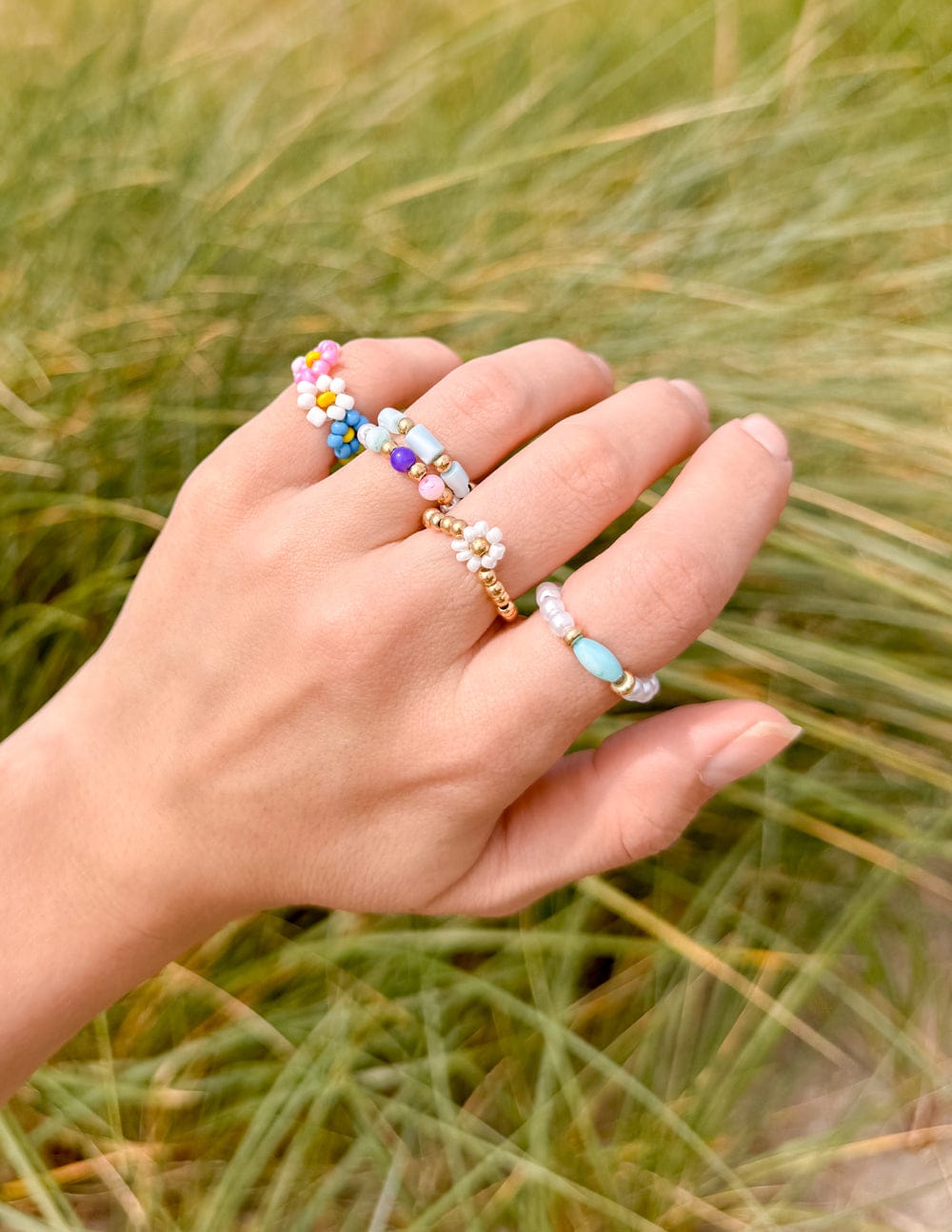 Pastel Beaded Ring Set - A-1 Thread Vault