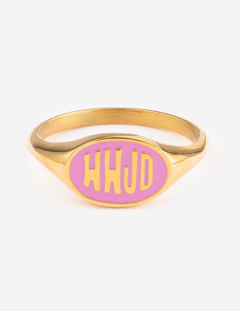 Pink Enamel WWJD Ring - A-1 Thread Vault