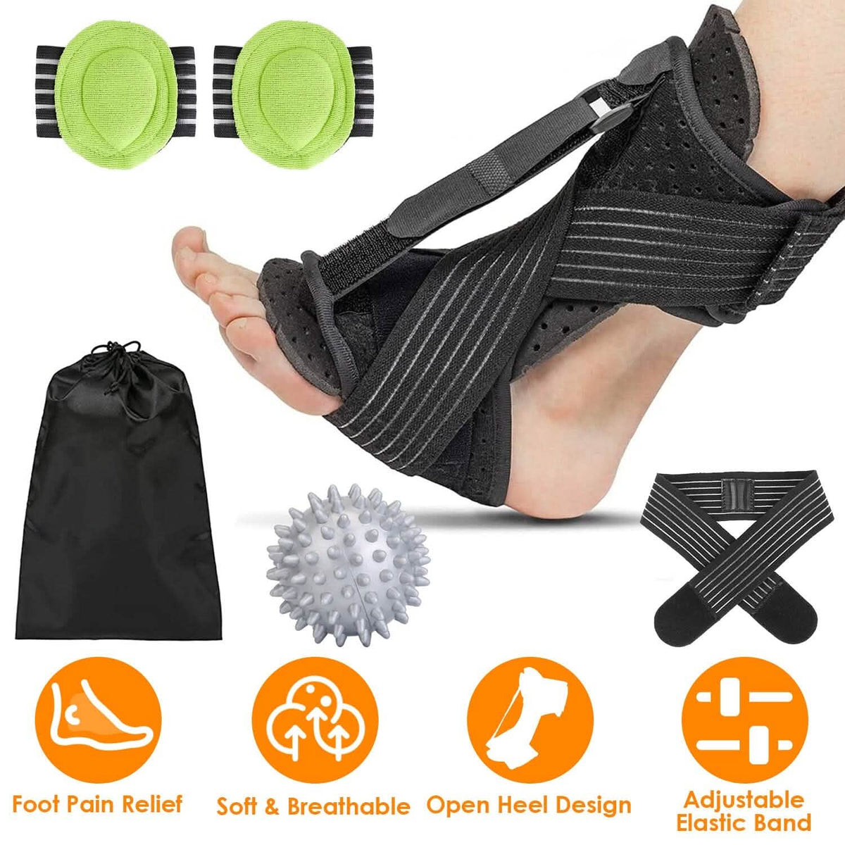 Plantar Fasciitis Night Splint Adjustable Foot Orthotic Brace - A-1 Thread Vault