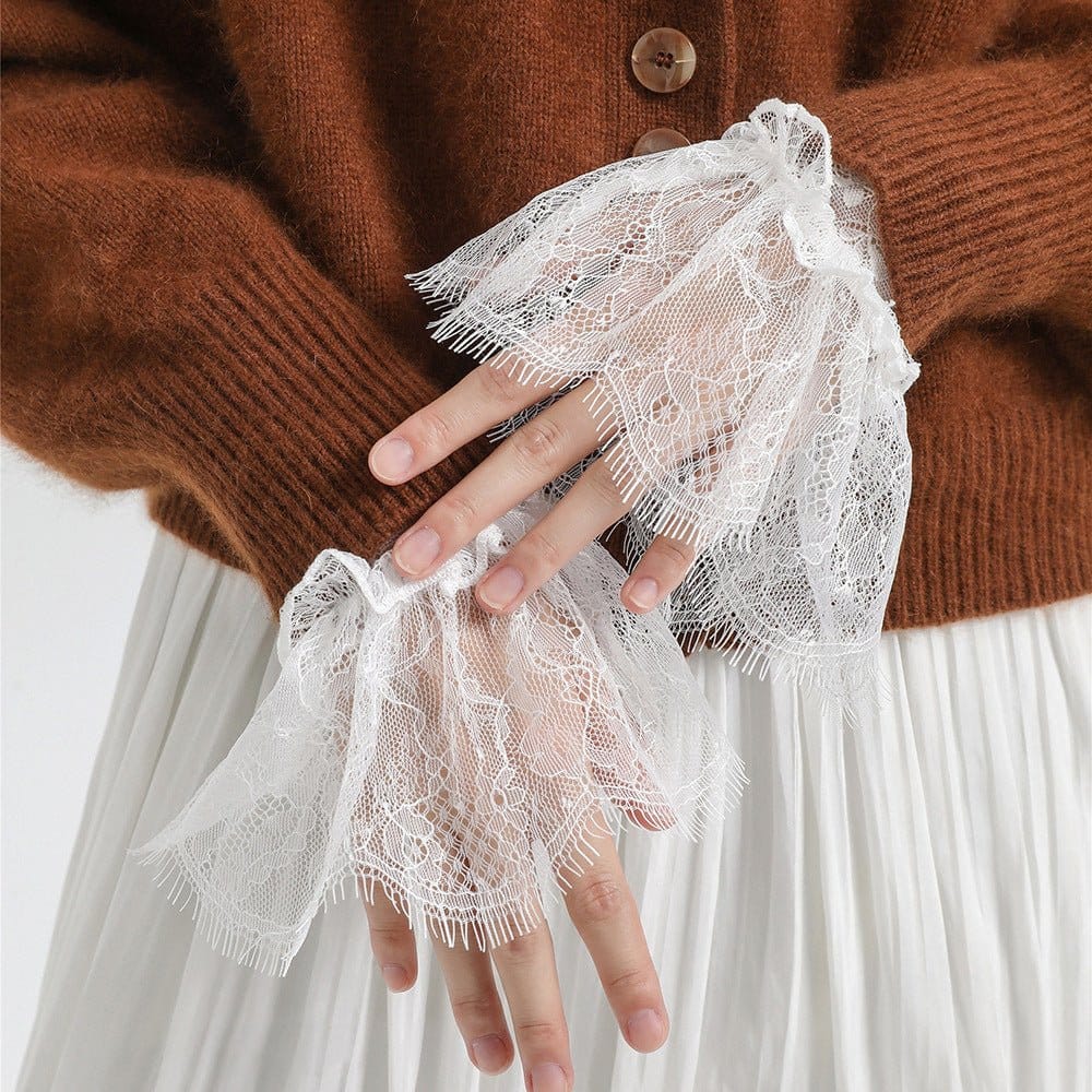 Pleated Lace Mesh Cuff Sleeves (MAC425) - A-1 Thread Vault