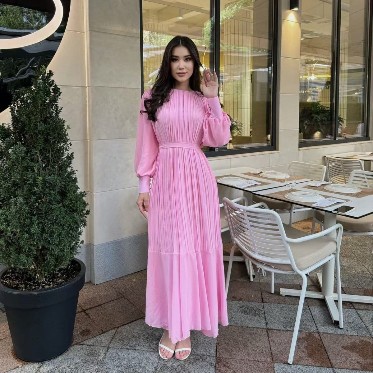 Pleated Tiered Maxi Dress(MS466) - A-1 Thread Vault