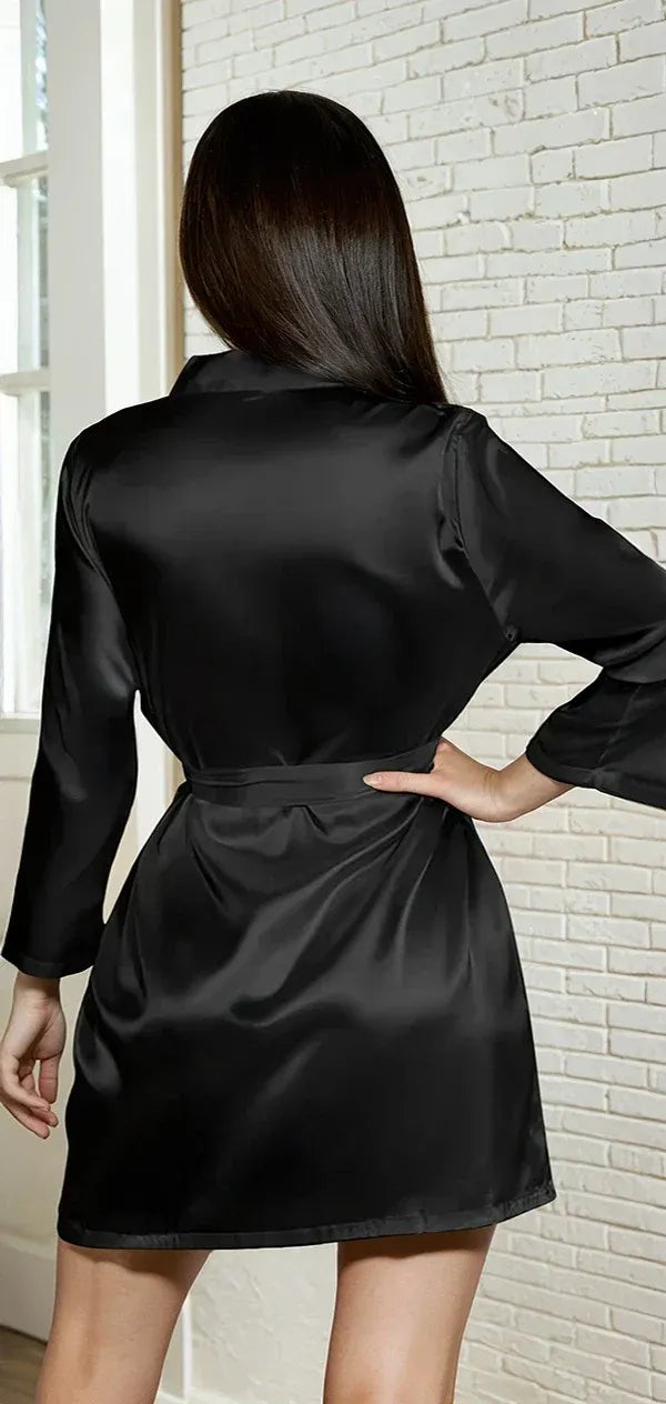 Plus Size Classic Satin Robe - A-1 Thread Vault
