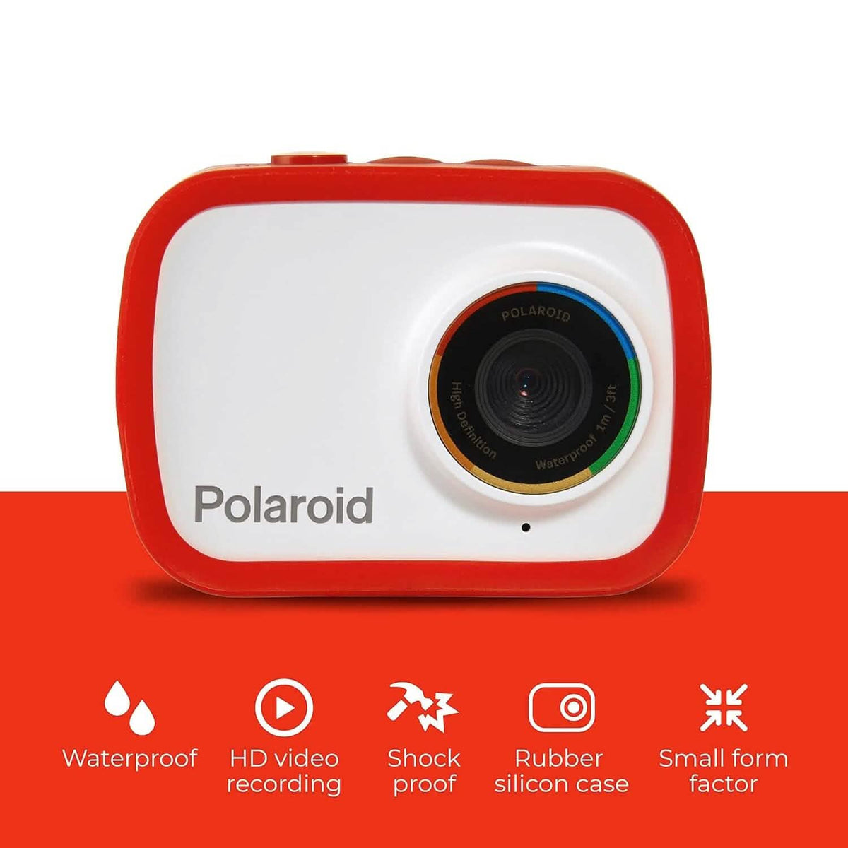 Polaroid Sport Action Camera 720p 12.1mp, Waterproof Camcorder Video Camera with Built in Rechargeable Battery and Mounting Accessories, (Refurbished) - A-1 Thread Vault