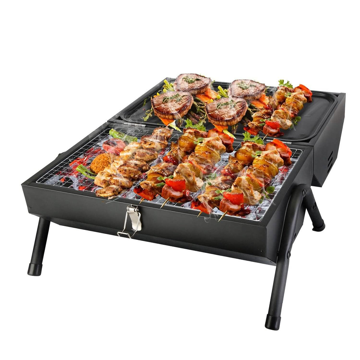 Portable Charcoal Two Sides Folding BBQ Grill - A-1 Thread Vault