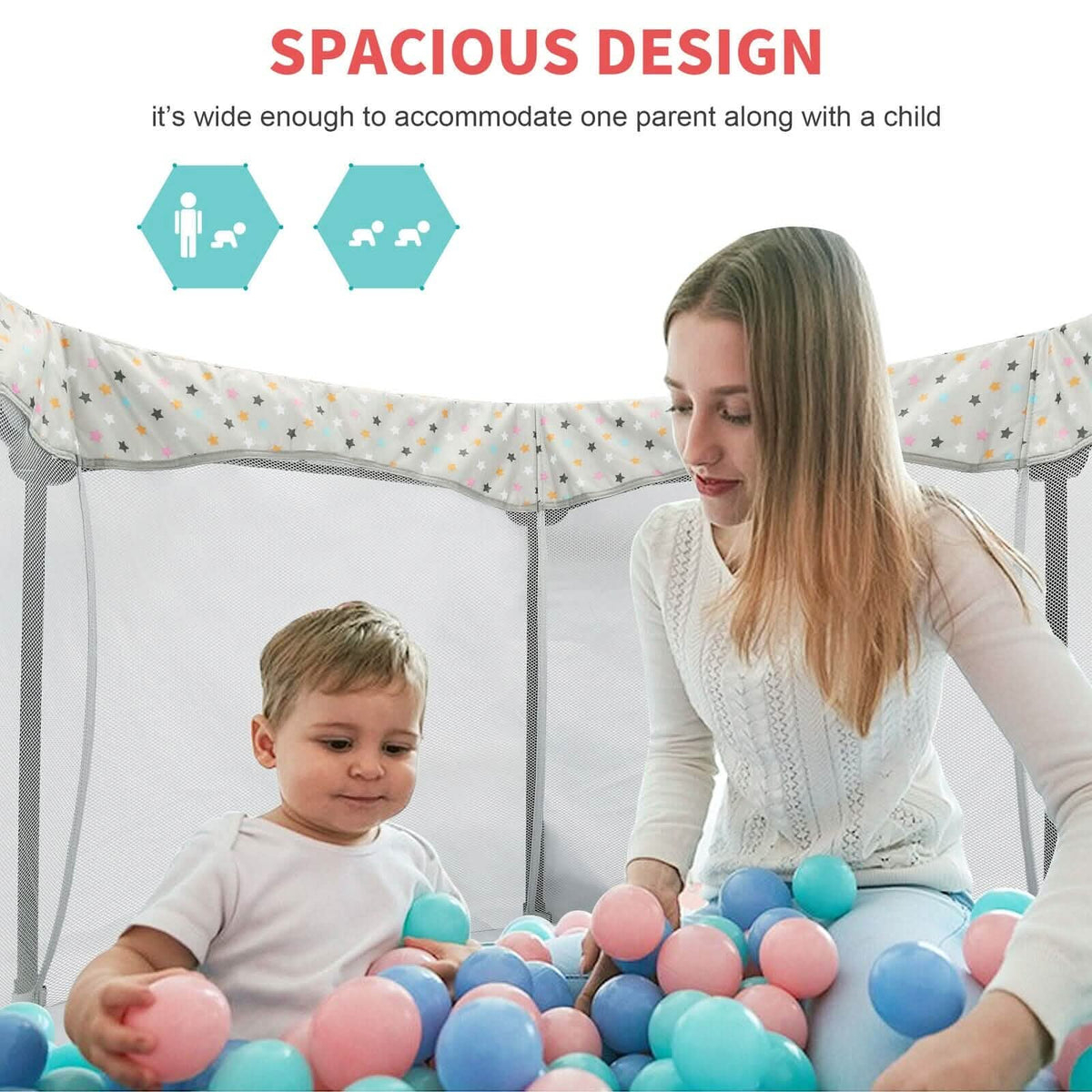 Portable Folding Playard for Babies, Toddler Indoor & Outdoor Play - A-1 Thread Vault