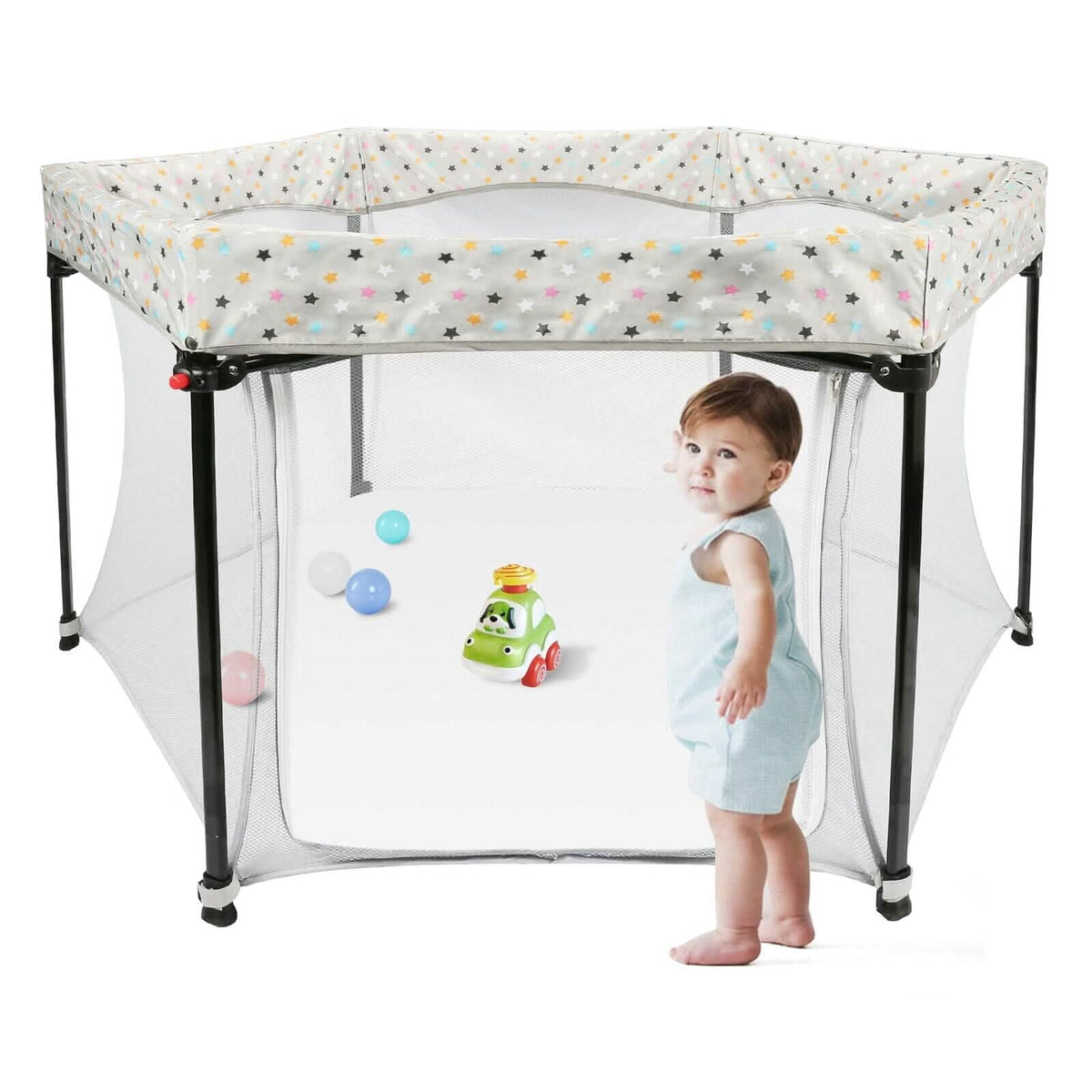 Portable Folding Playard for Babies, Toddler Indoor & Outdoor Play - A-1 Thread Vault