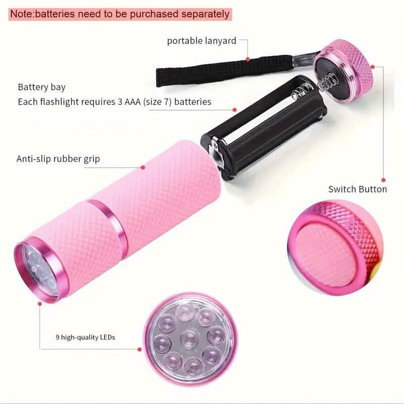 Portable Mini Flashlight Nail Lamp with 9 Lamp Beads - A-1 Thread Vault