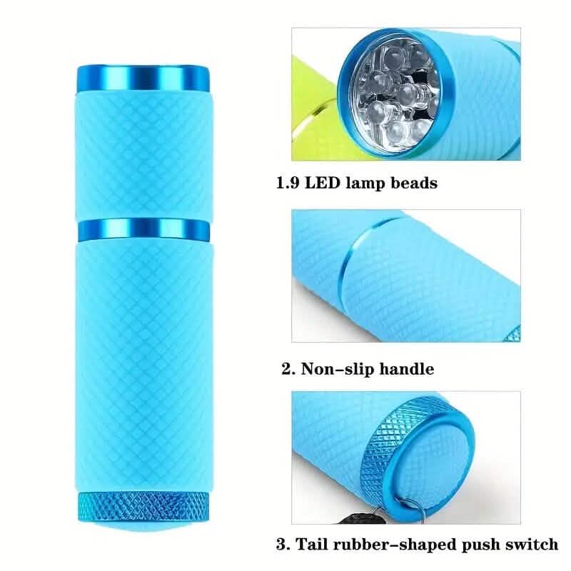 Portable Mini Flashlight Nail Lamp with 9 Lamp Beads - A-1 Thread Vault