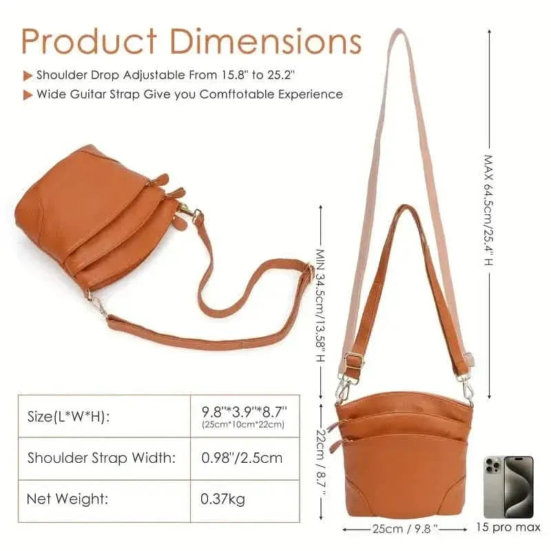 Premium Genuine Cowhide Leather Crossbody Bag - A-1 Thread Vault