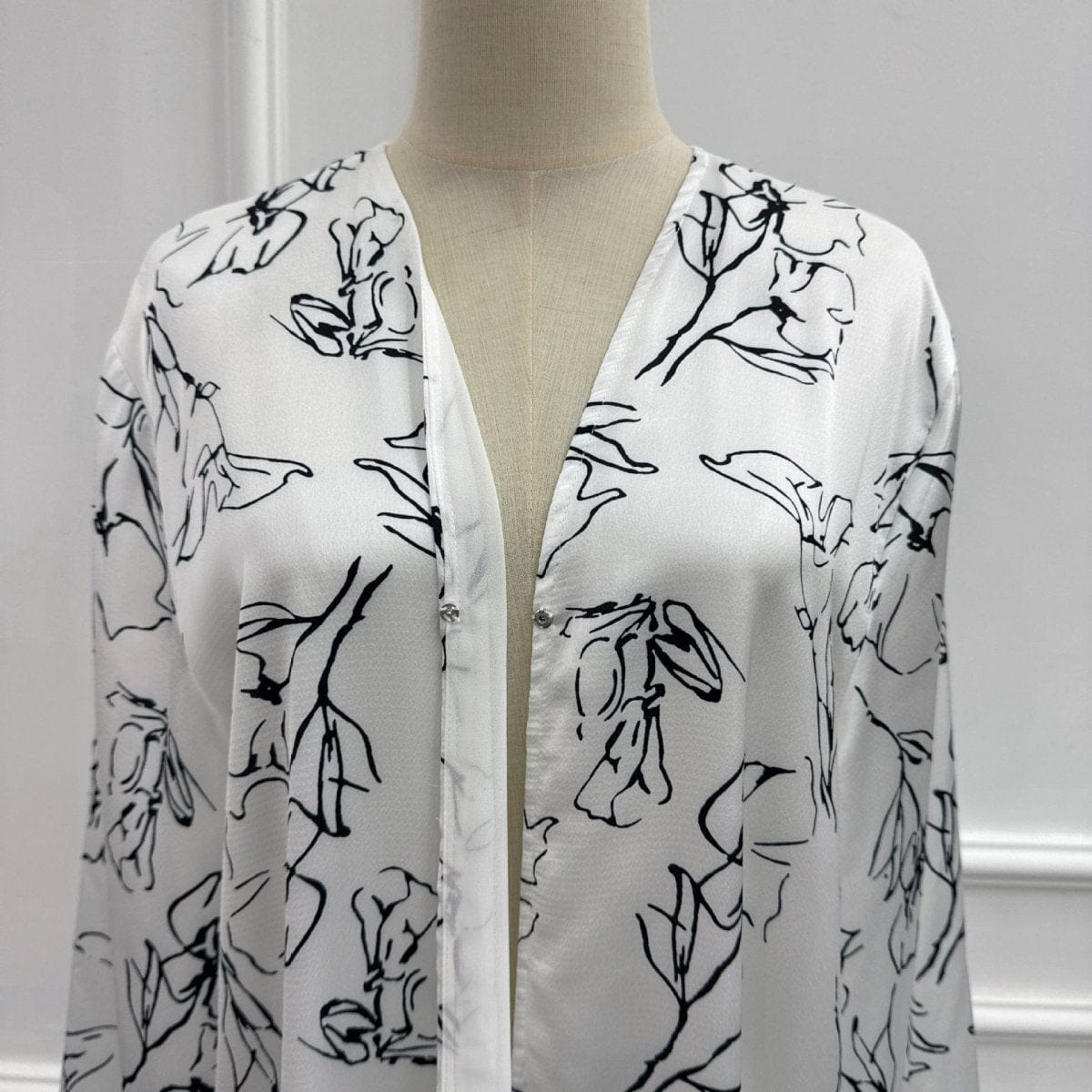 Printed Double-Layer Open Abaya & Hijab Set(MOA324) - A-1 Thread Vault