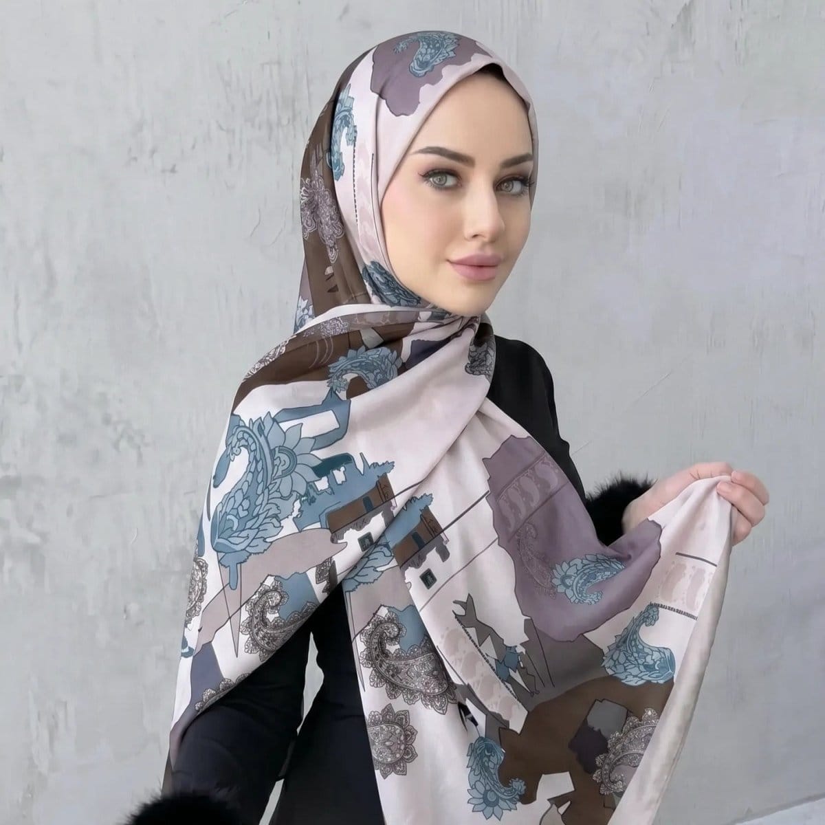 Printed Hijab Scarf(MH239) - A-1 Thread Vault