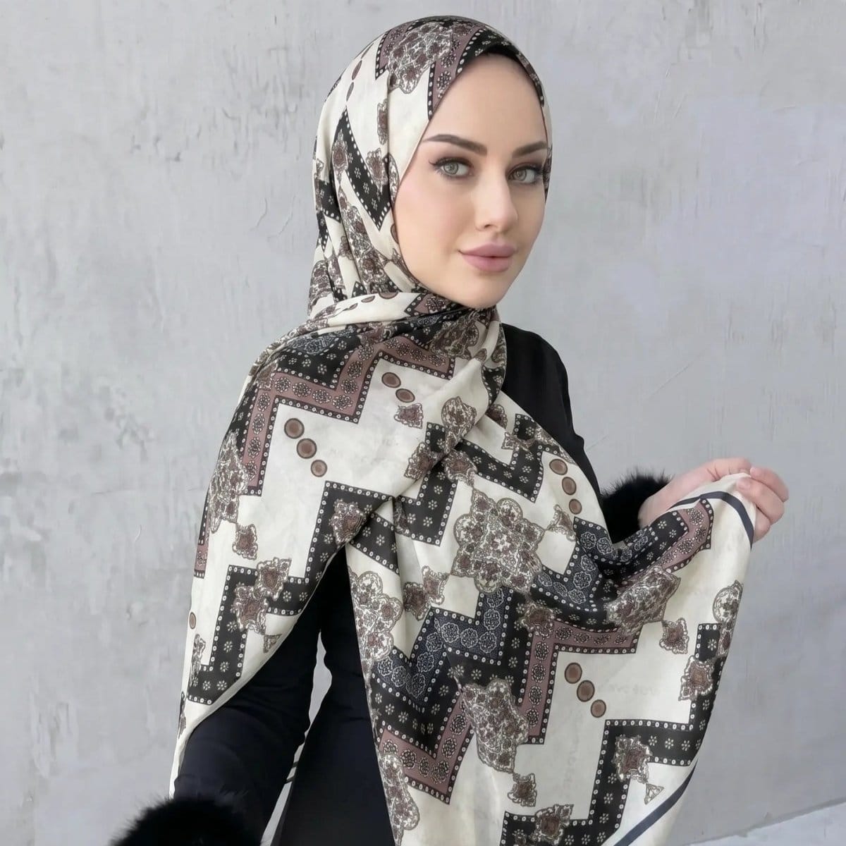 Printed Hijab Scarf(MH239) - A-1 Thread Vault
