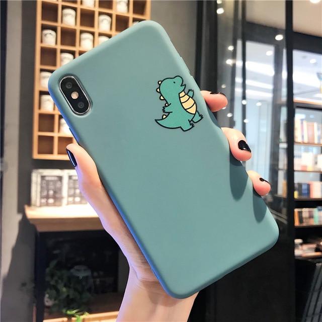 Cute Couple Dinosaur iPhone Case - A-1 Thread Vault