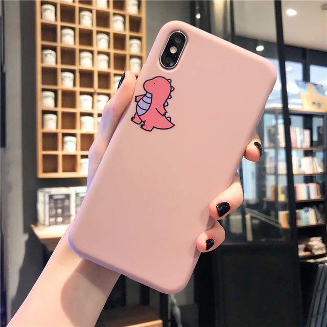 Cute Couple Dinosaur iPhone Case - A-1 Thread Vault