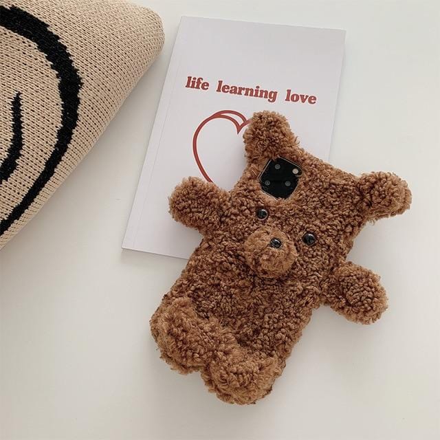 3D Cartoon Plush Bear iPhone Case - A-1 Thread Vault