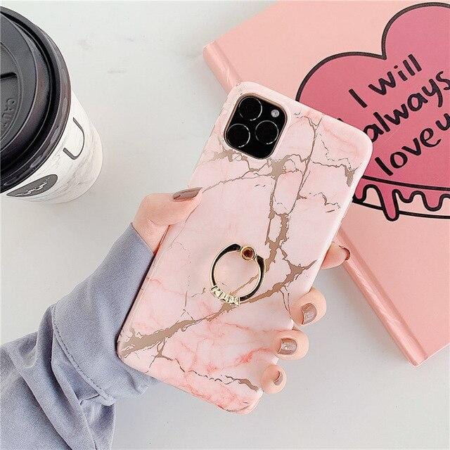 Ring Stand Marble iPhone Case - A-1 Thread Vault