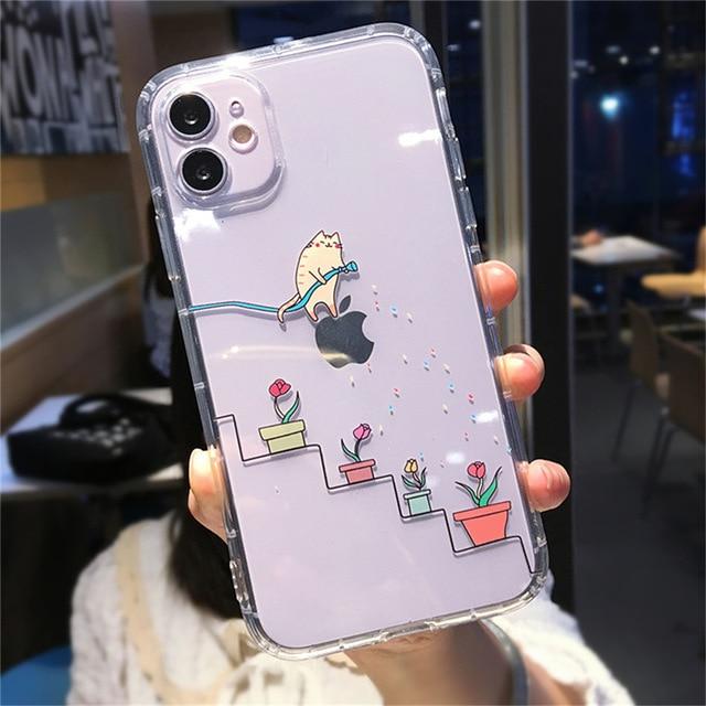 Cute Cat Painting iPhone Case - A-1 Thread Vault