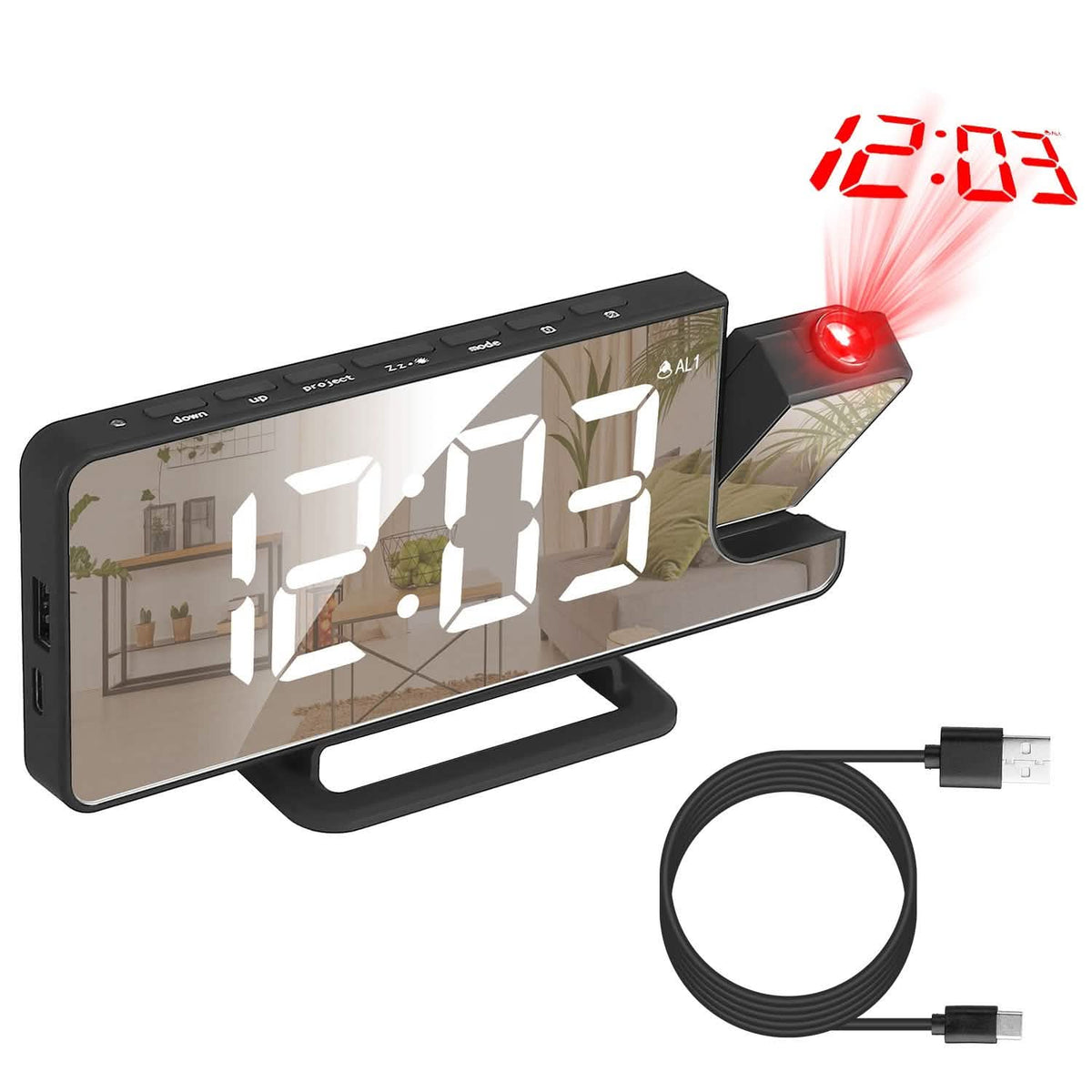 Projection Alarm Clock LED Digital Alarm Clock with Dual Alarms Snooze - A-1 Thread Vault