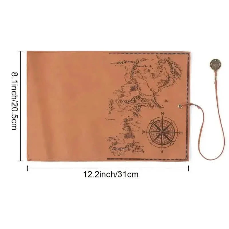 PU Leather Rollup Pen Bag Vintage Creative Map Pencil Case - A-1 Thread Vault
