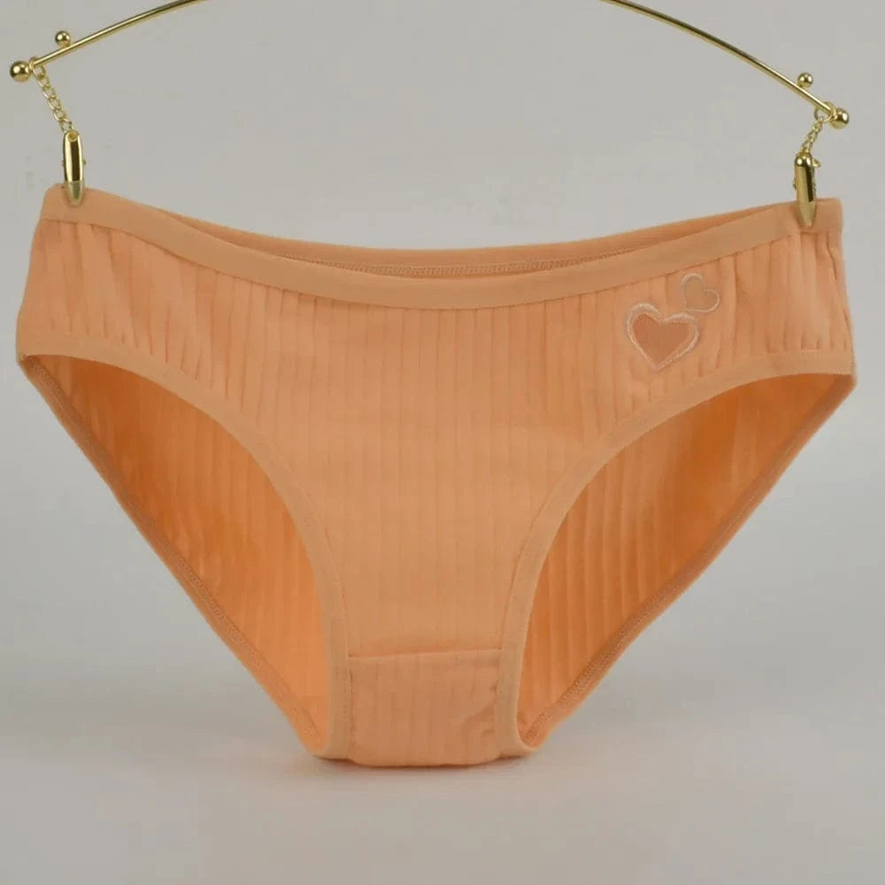 Pure Cotton Underwear Panties For Women Heart Briefs Female Triangle Underpants Woman Soft Panti Intimate sexy Lingerie Panty - A-1 Thread Vault