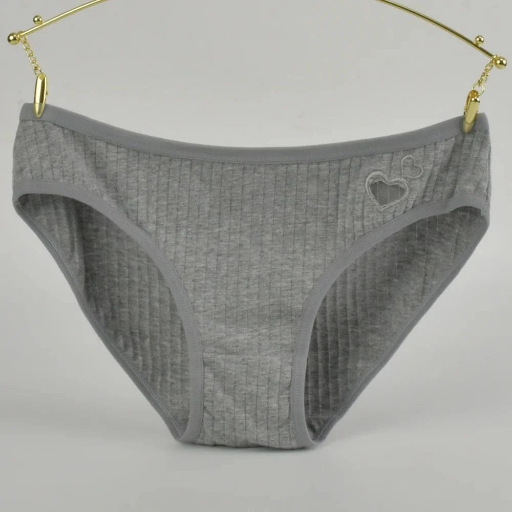 Pure Cotton Underwear Panties For Women Heart Briefs Female Triangle Underpants Woman Soft Panti Intimate sexy Lingerie Panty - A-1 Thread Vault
